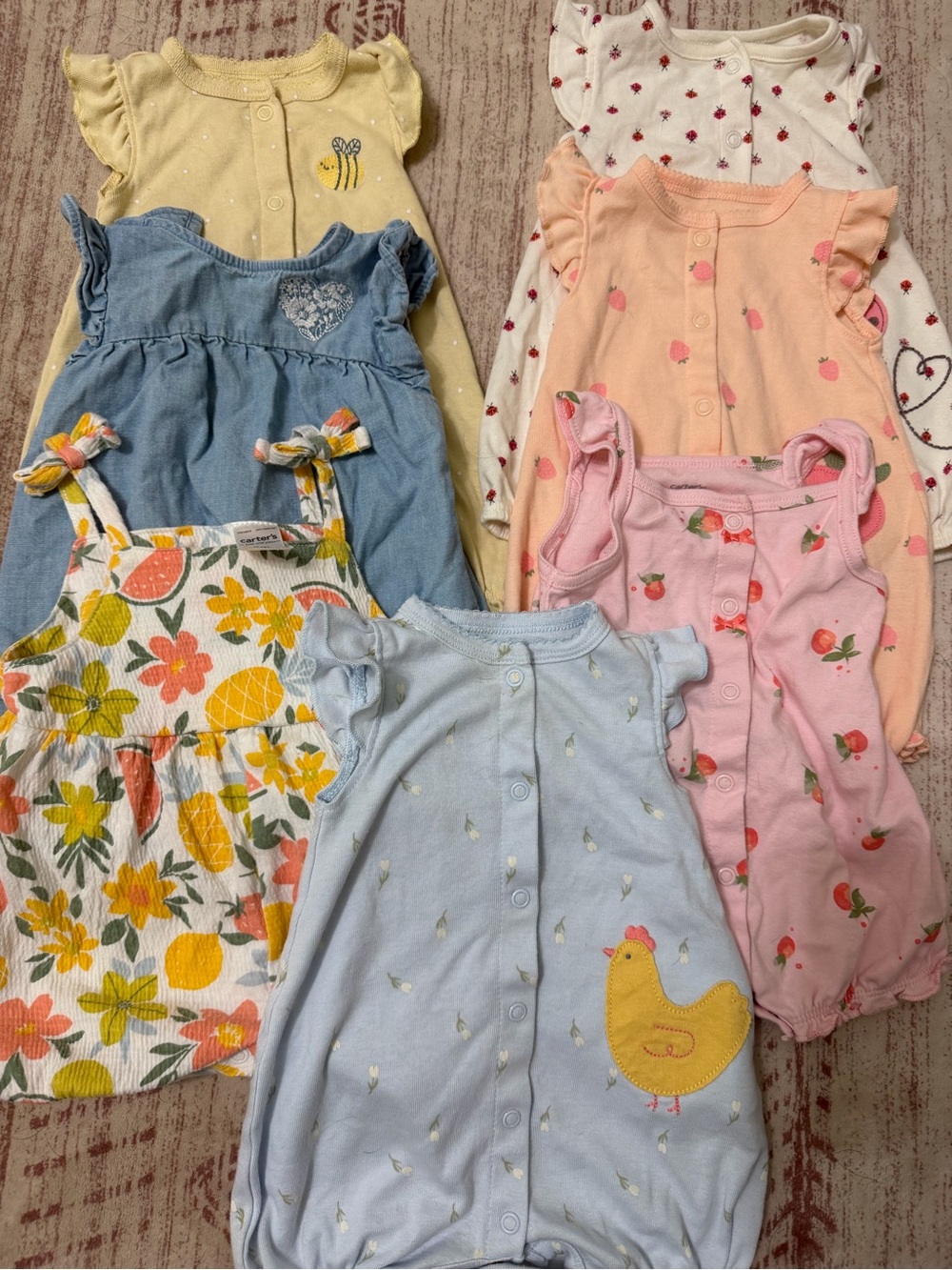 Carter's Mixed Pastel & Yellow Girls' Dress and Romper Lot
